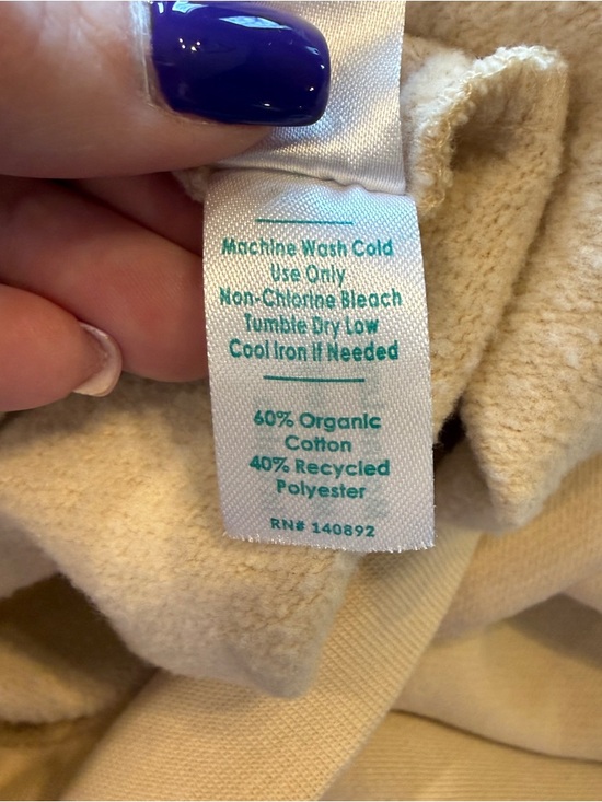 Marine Layer Enya Puff Sleeve Sweatshirt Beige Crewneck Cotton S 25229 - Picture 12 of 15